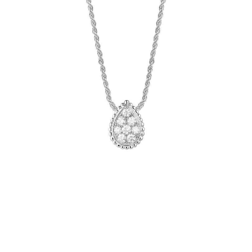 Round bangle 4 diamond in white gold