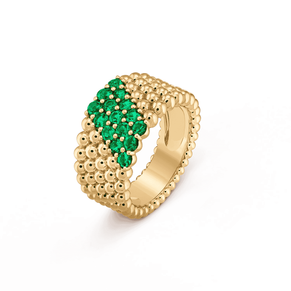 Round bracelet 2 diamonds in yellow gold