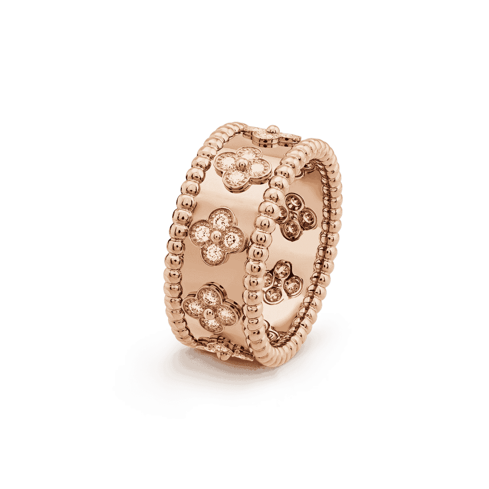 Round necklace in rose gold and diamonds