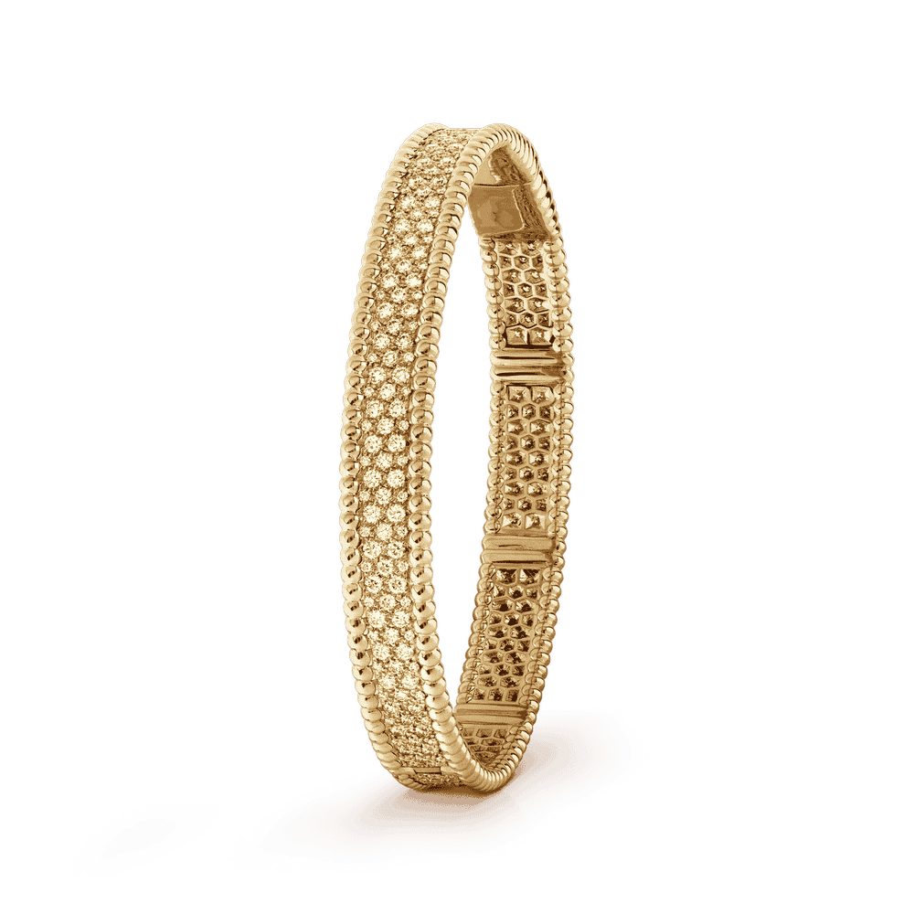 Round paved &amp; ceramic bangle