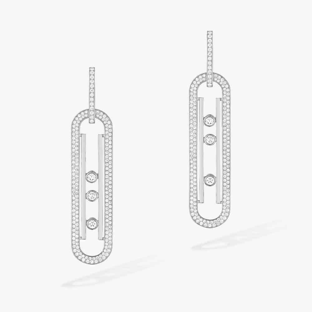 Round slim bangle in white gold